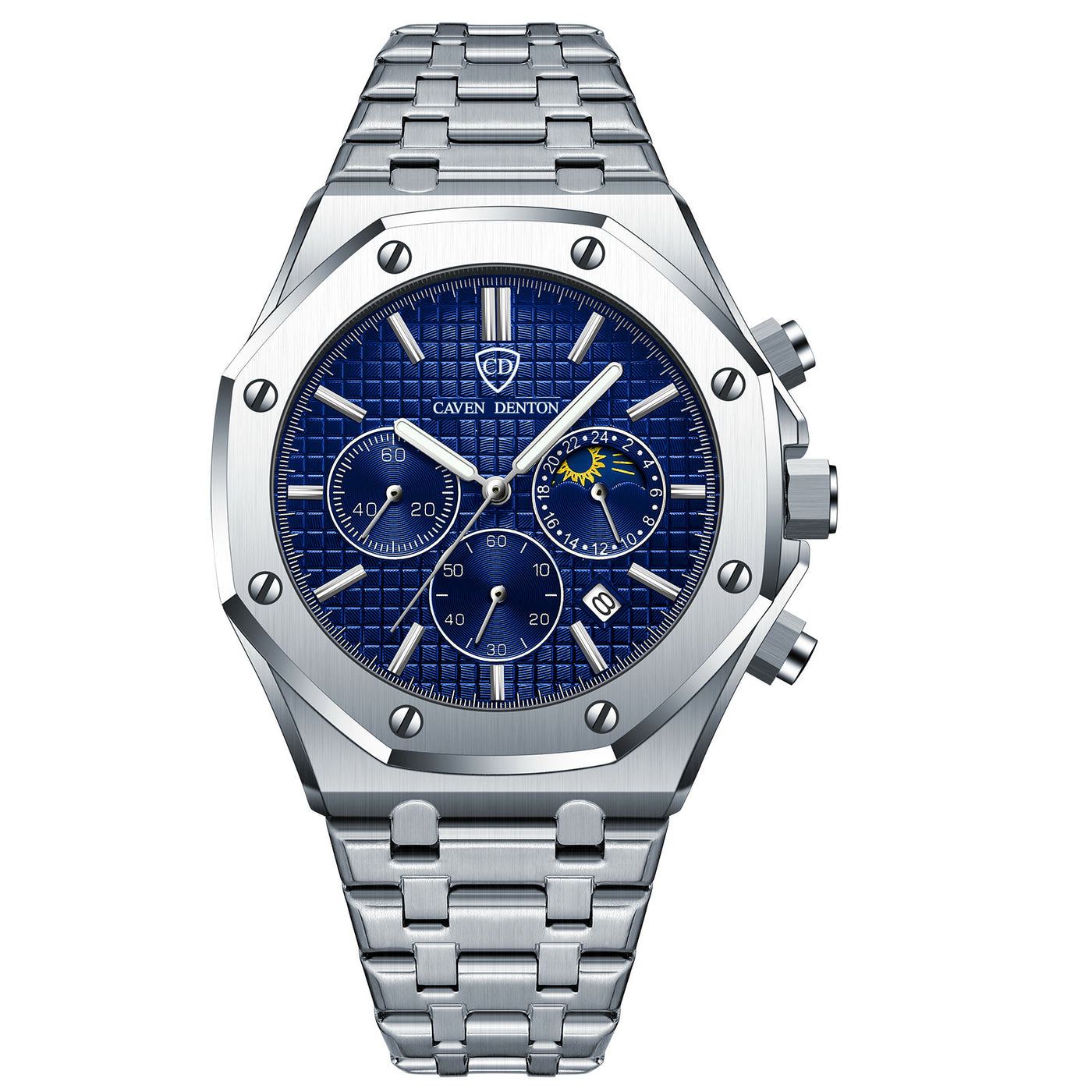 Multi-functional Moon Phase Men's Steel Strap Watch
